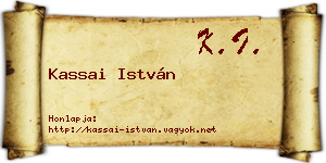 Kassai István névjegykártya